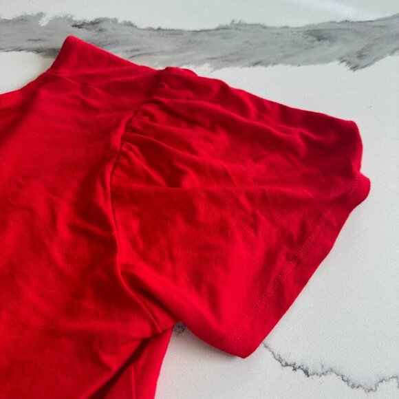 GARAGE | wrap tie crop top | Small | red | rayon-spandex blend - Picture 12 of 15
